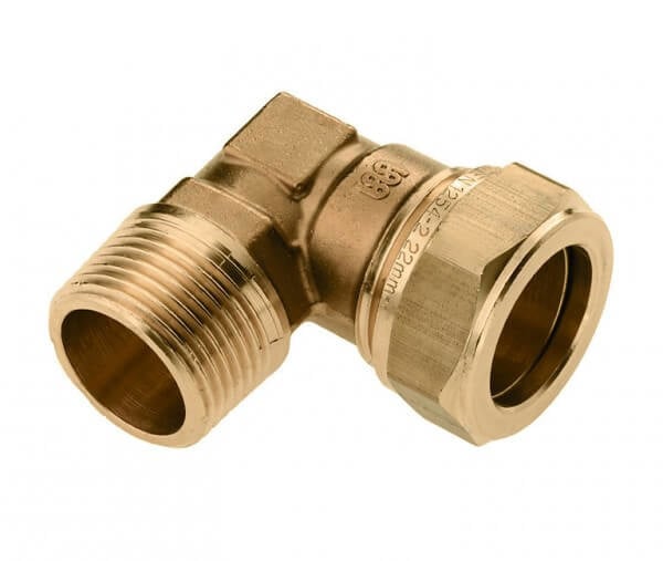 Bonfix messing draadknie 90 graden knel x buitendraad 15 x 3/8 inch