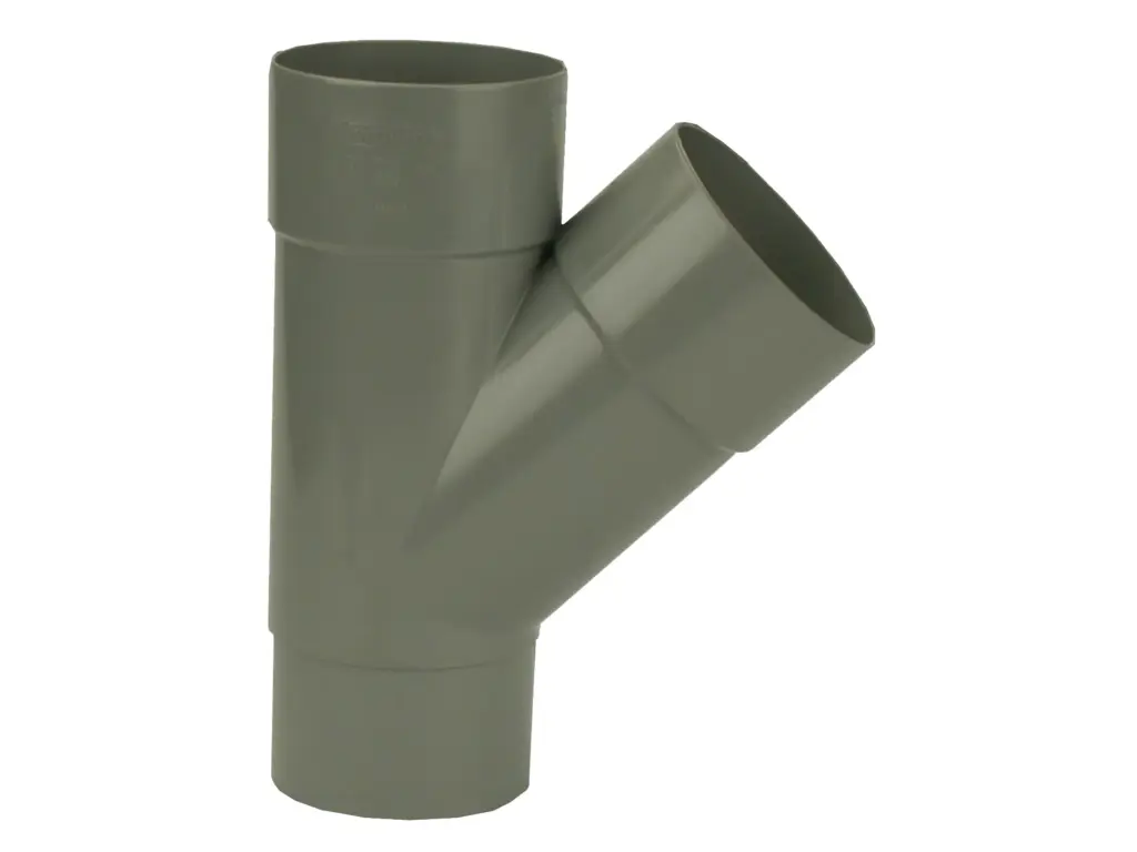 PVC HWA T-Stuk 45° grijs 100 M/VS