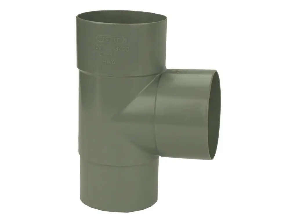 PVC HWA T-Stuk 90° grijs 100 M/VS