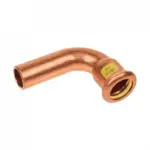 BONFIX M-press roodkoper gas insteekbocht 90 graden 22 mm x 22 mm