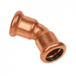 BONFIX M-press roodkoper water bocht 45 graden 15 x 15 mm