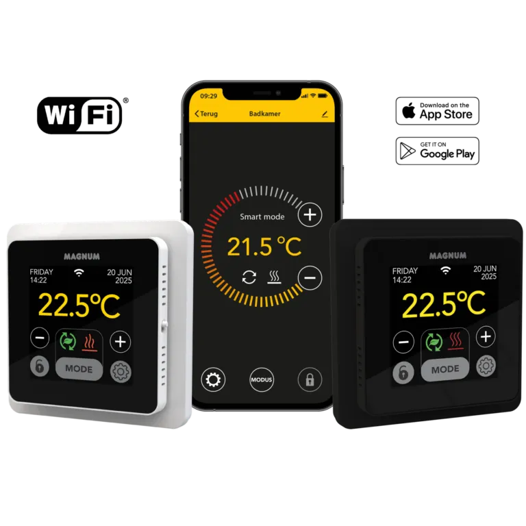 MAGNUM Mat Set 20m2 – 2500W + WiFi thermostaat zwart - Afbeelding 3