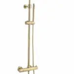 Saniful Doucheset opbouw thermostatisch in hoogte verstelbaar rond 20 cm Goud Geborsteld