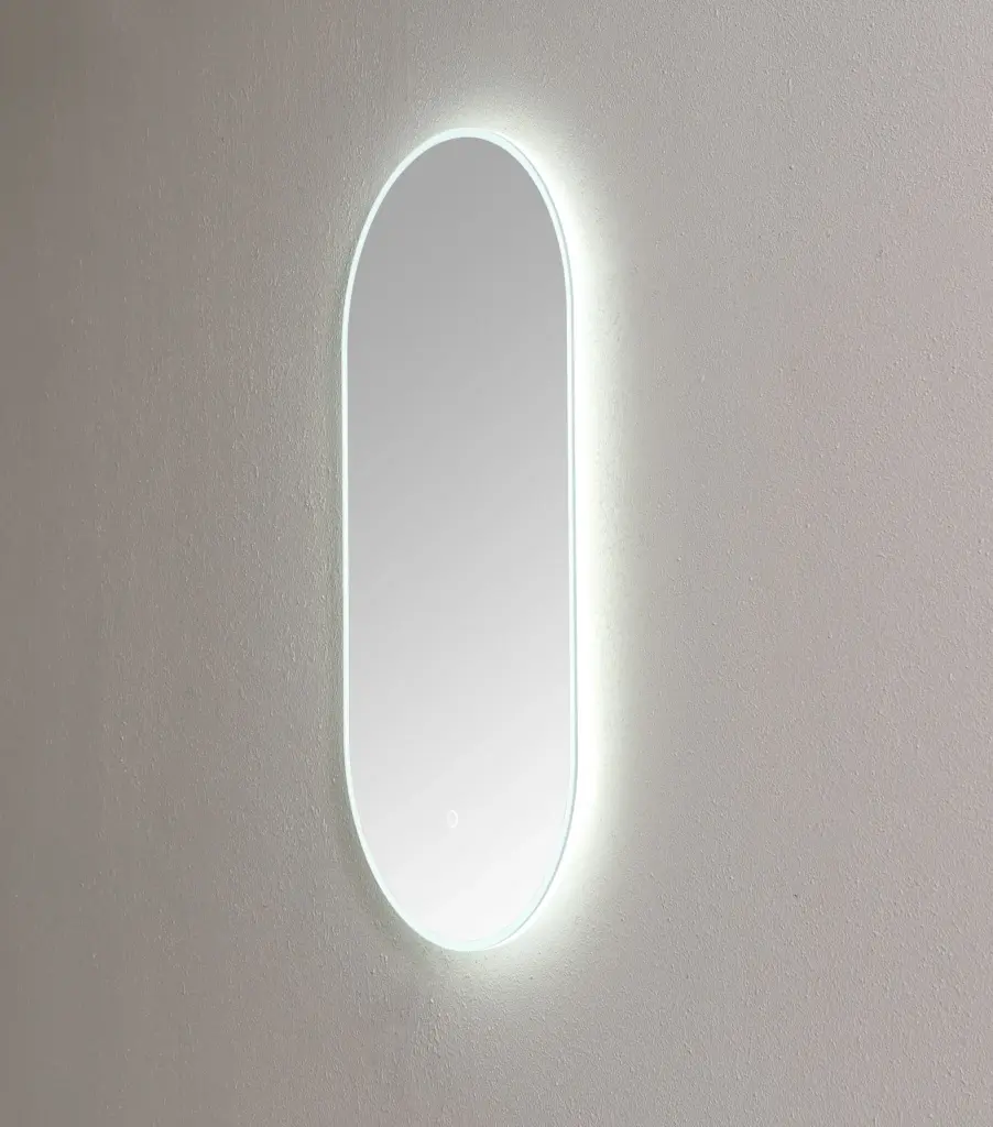 Saniful Ovale badkamerspiegel met led verlichting in 3 kleuren instelbaar & dimbaar