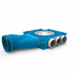 Vent-Axia Uniflexplus ventilatie samengestelde verdeler 9x Ø69mm met horizontale tuit Ø125mm