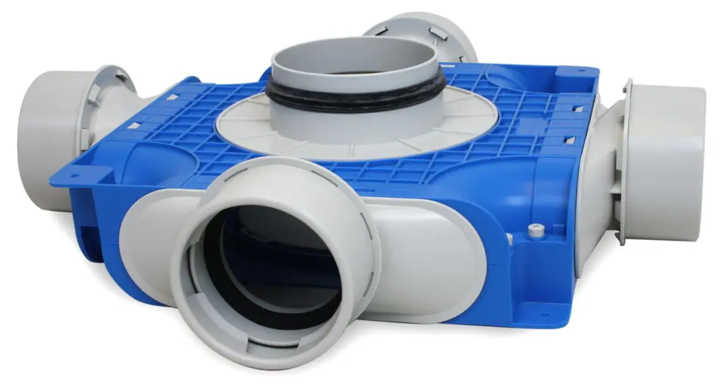 Vent-Axia Uniflexplus ventilatie subverdeelbox 4x Ø90mm met tuit