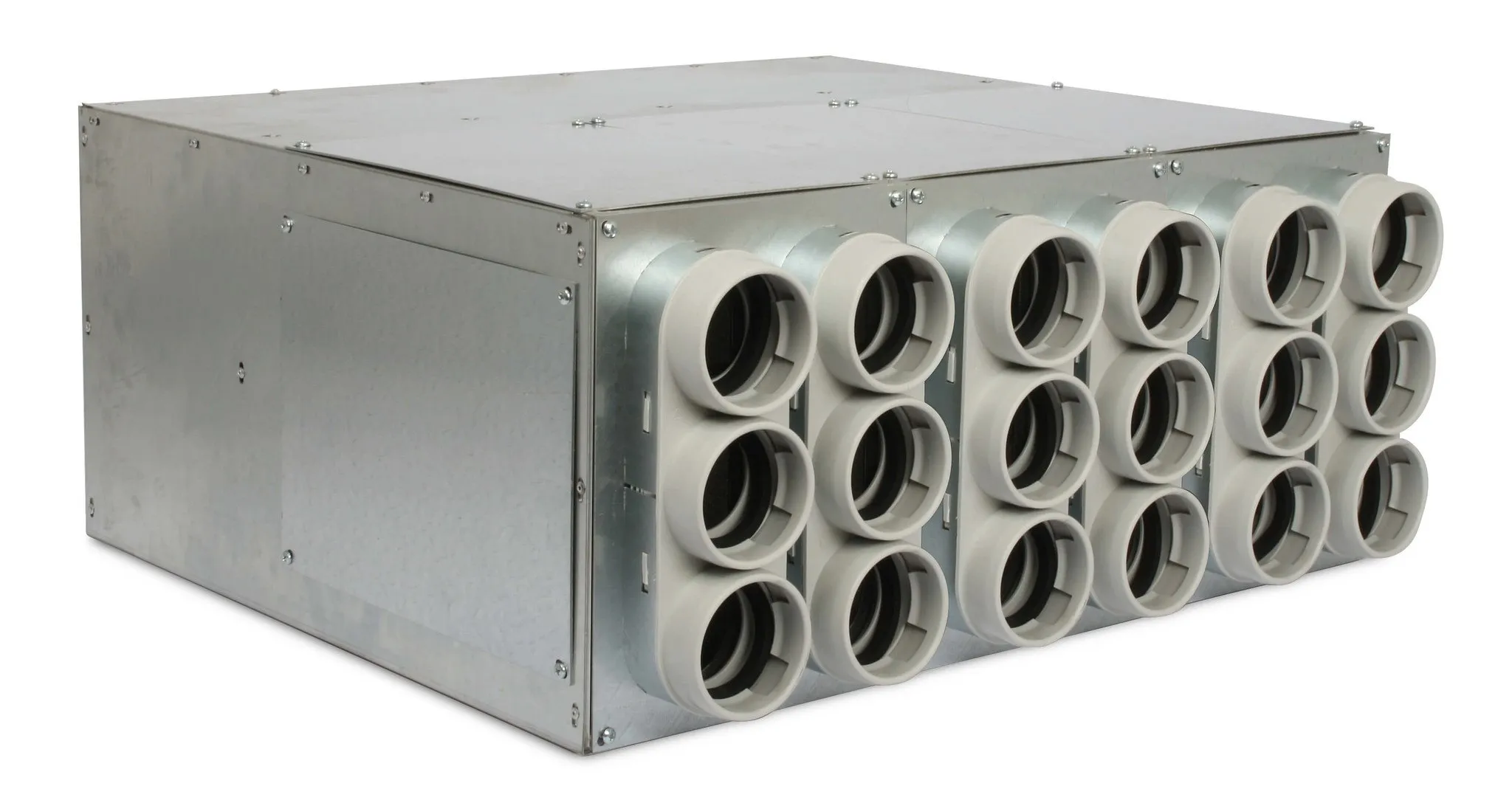 Vent-Axia Uniflexplus ventilatie verdeler met geluiddemper 18x Ø69mm met tuit